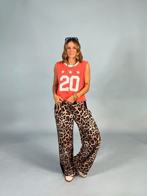 Side Lined Leopard Track Pants