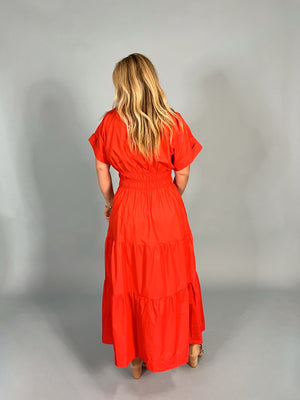 Running Red Maxi Dress