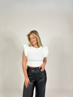 Roxie Ruffle Ribbed Top