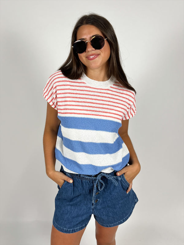 All American Stripe Knit Top