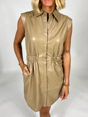 Macchiato Mini Leather Dress
