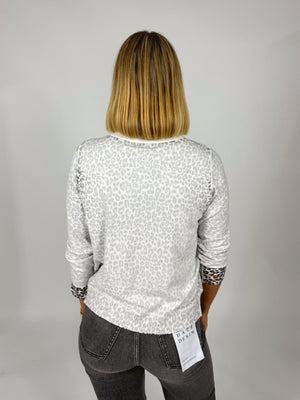 Faded Leopard Print Cardigan