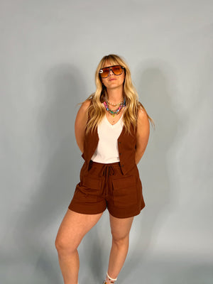 Chestnut Waffle Knit Set