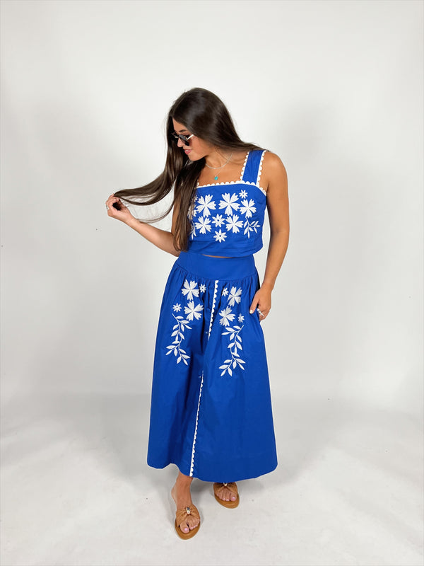 Chasing Blue Embroidered Set