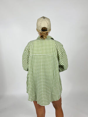 Oversize Gingham Button Down