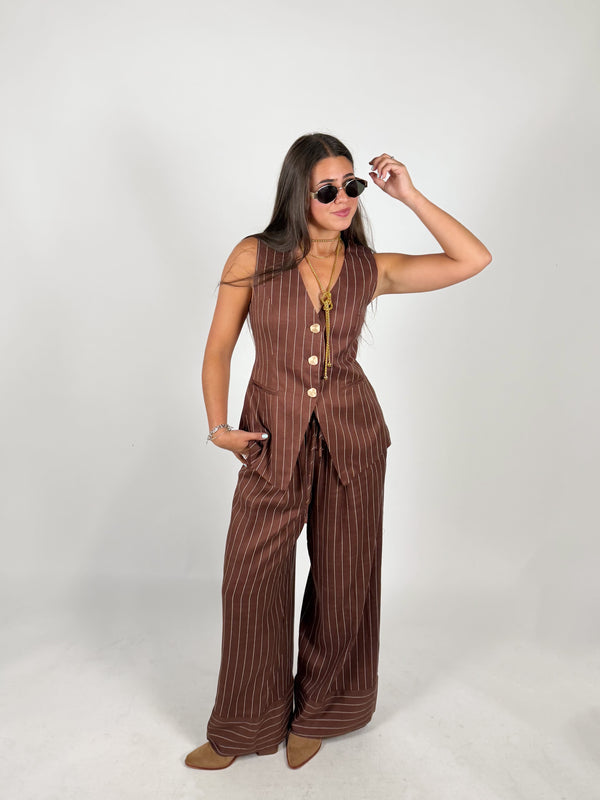 Espresso Please Stripe Pants