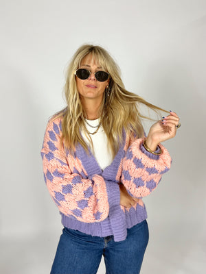 Miki Pink And Purple Cardigan