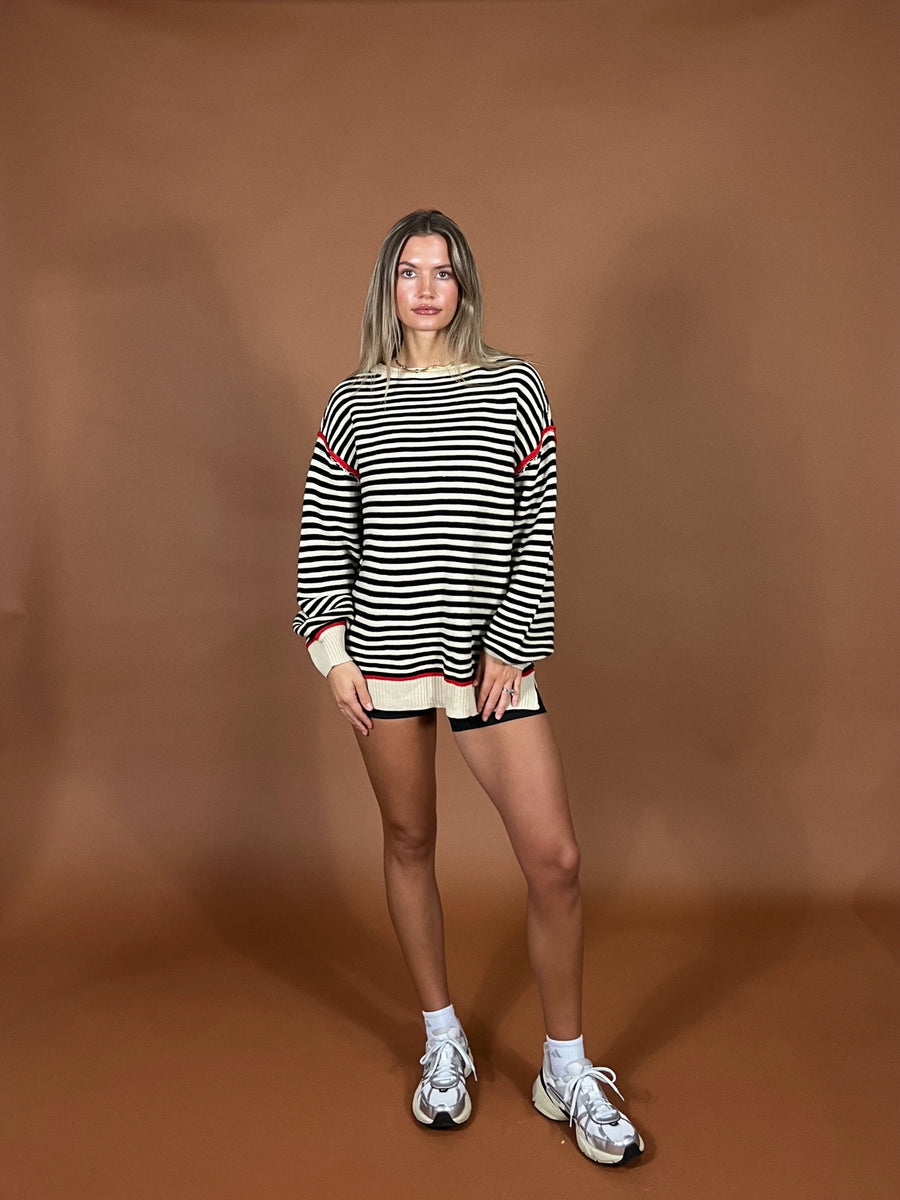 Redline Stripe Sweater