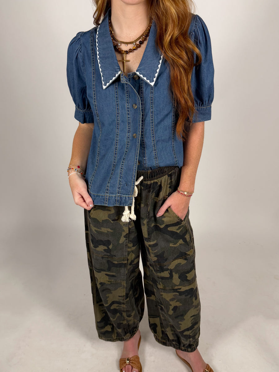 Sweet Caroline Collared Top