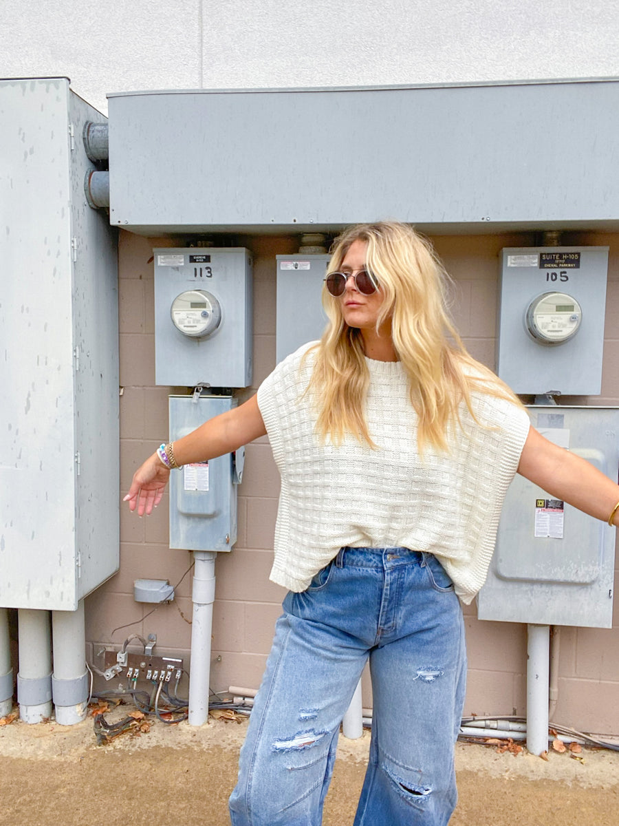 In The Box Textured Sleeveless Sweater