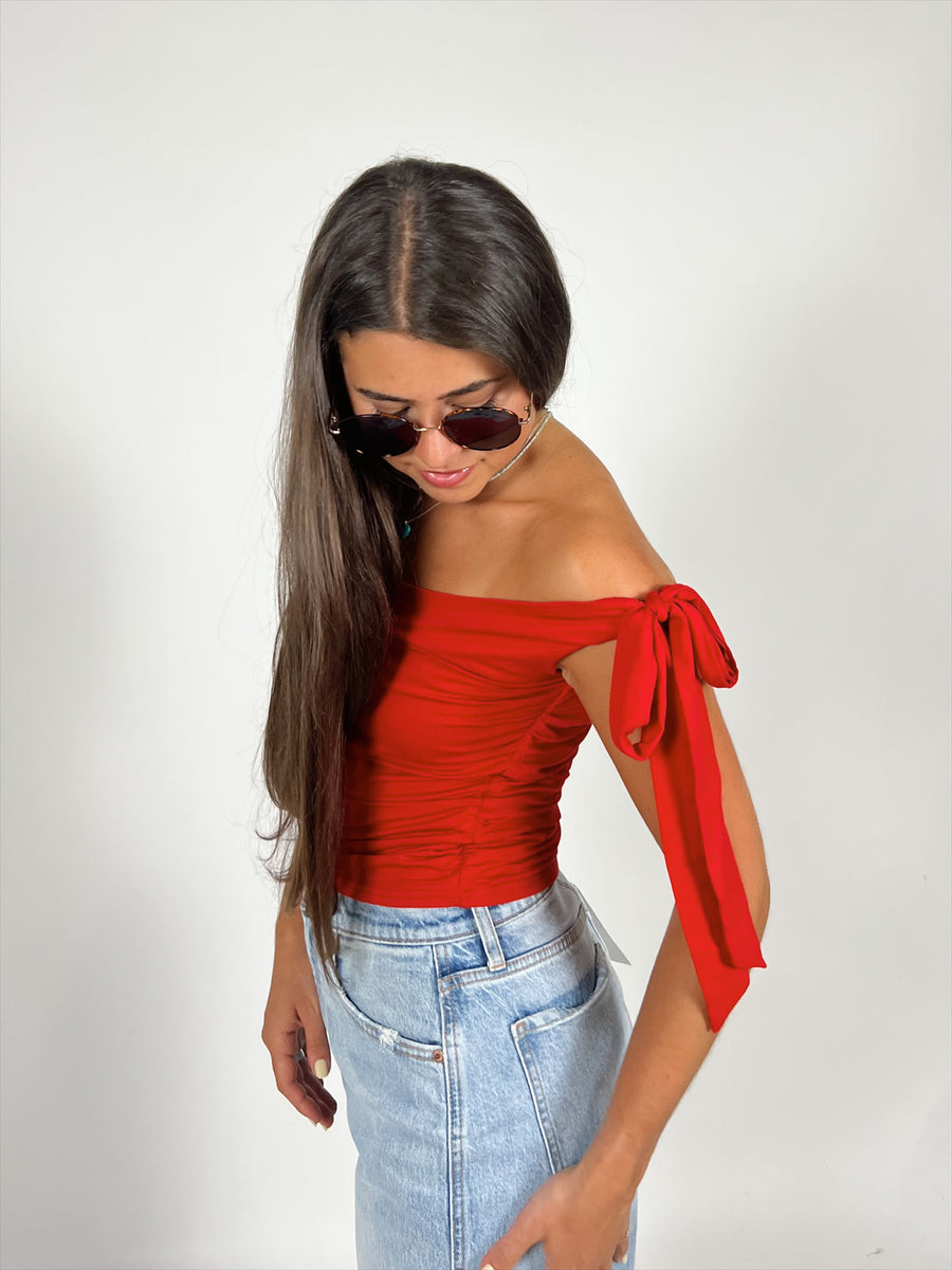 Heartbreaker Shoulder Tie Top