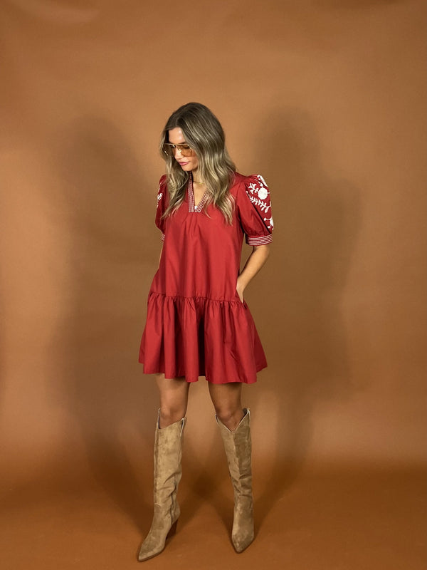 Cowgirl In Red Dress