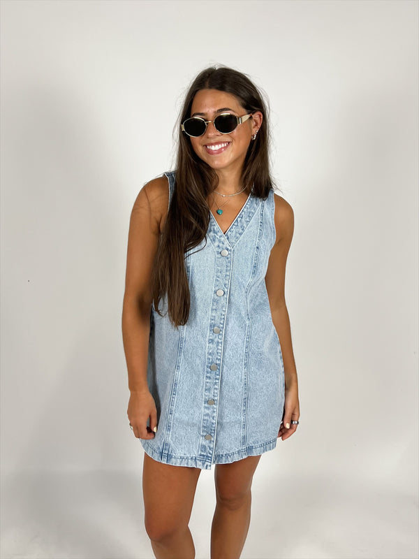 Dawn V-Neck Denim Dress