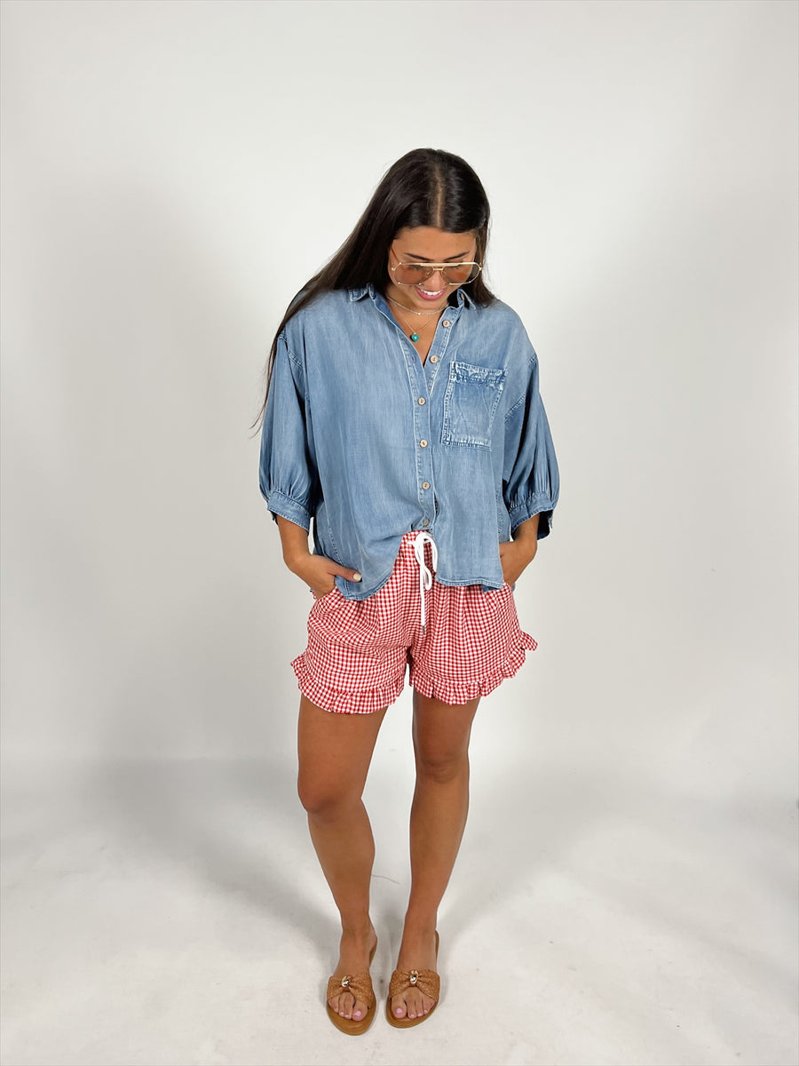 Weekend Chambray Denim Top