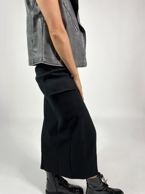 Fleece Cargo Midi Skirt