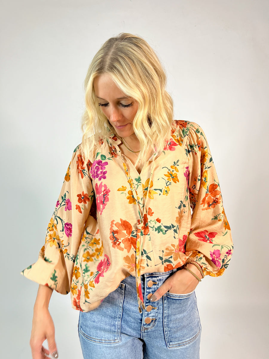 Rosy Tie Blouse