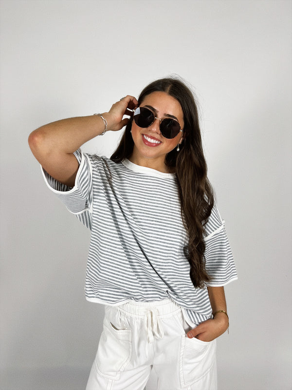Quincy Stripe Boxy Tee