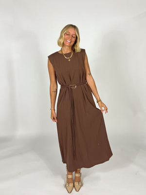 Espresso Please Belted Dress