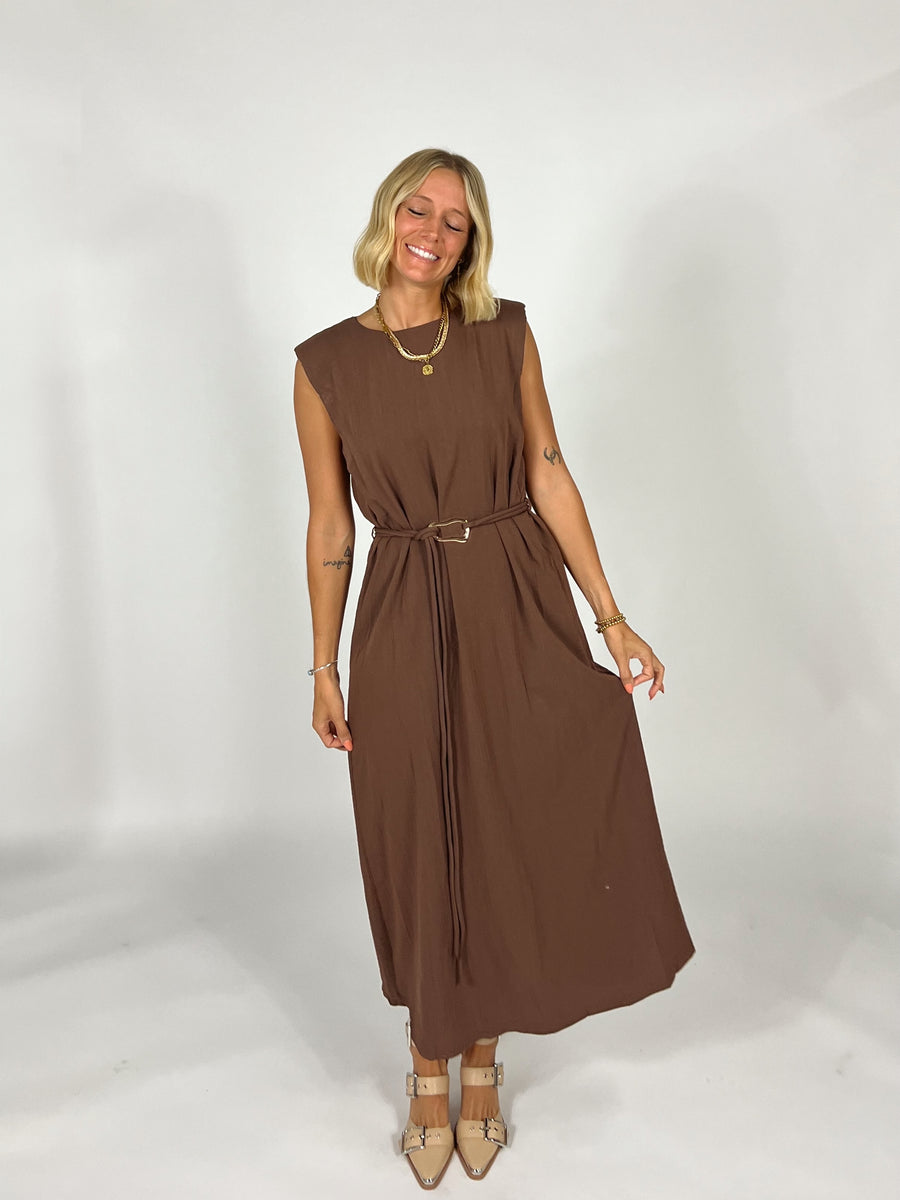 Espresso Please Belted Dress