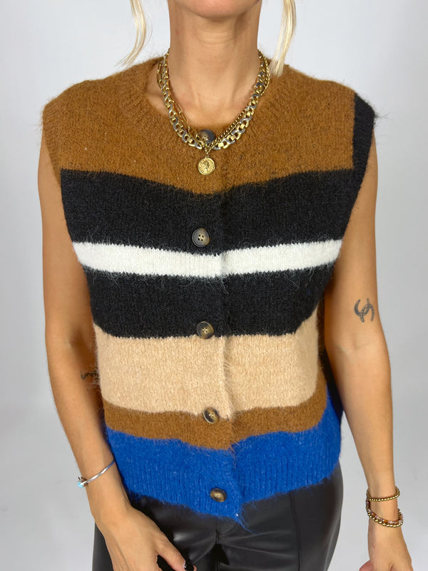 Shifted Stripe Sweater Vest
