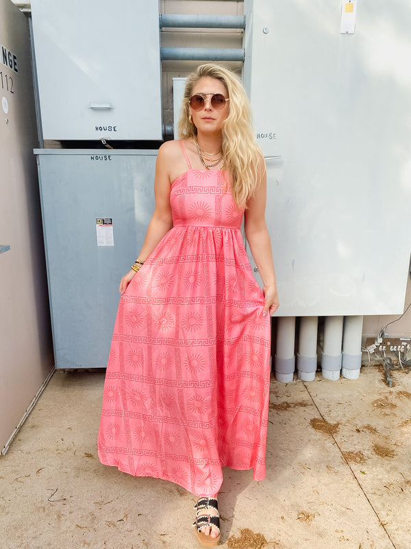 Piper Print Pink Maxi Dress