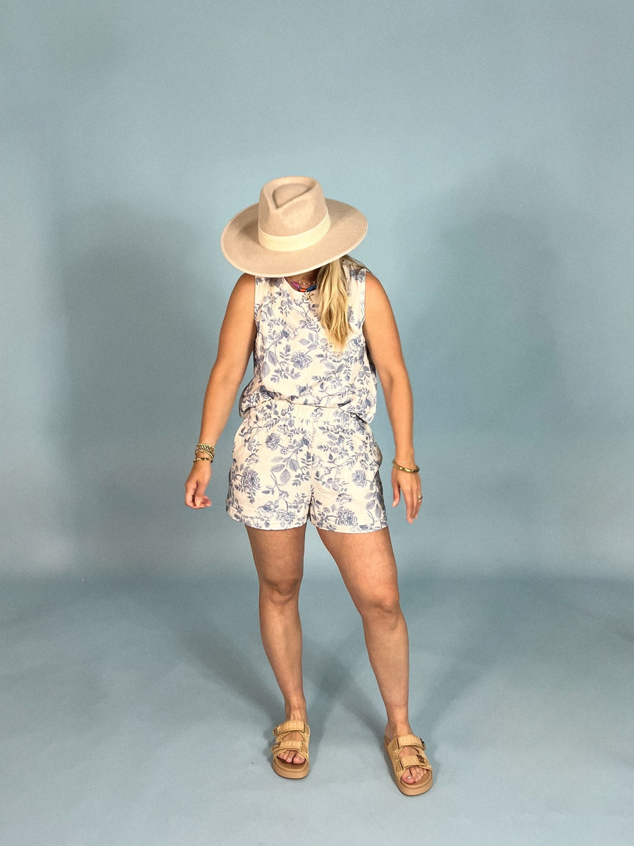 Blue Blossom Short Set