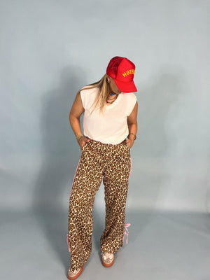 Bow Business Leopard Track Pant