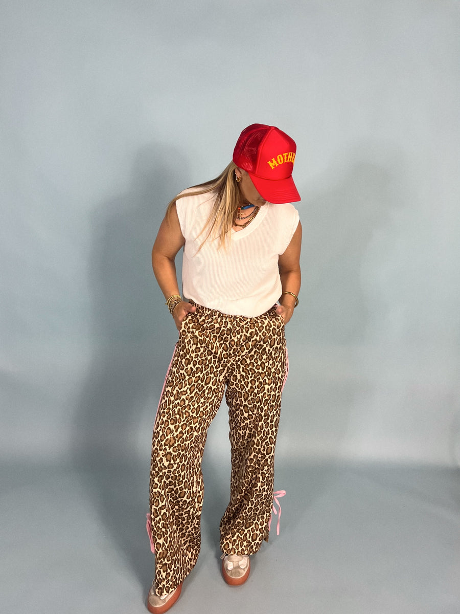 Bow Business Leopard Track Pant
