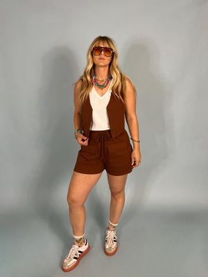 Chestnut Waffle Knit Set