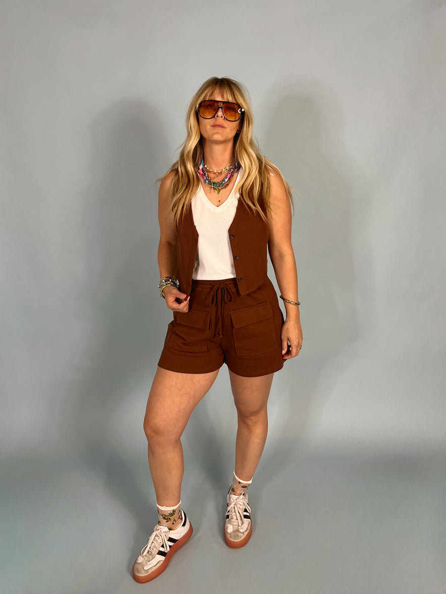Chestnut Waffle Knit Set