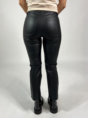 Shy Girl Crop Flare Leather Pant