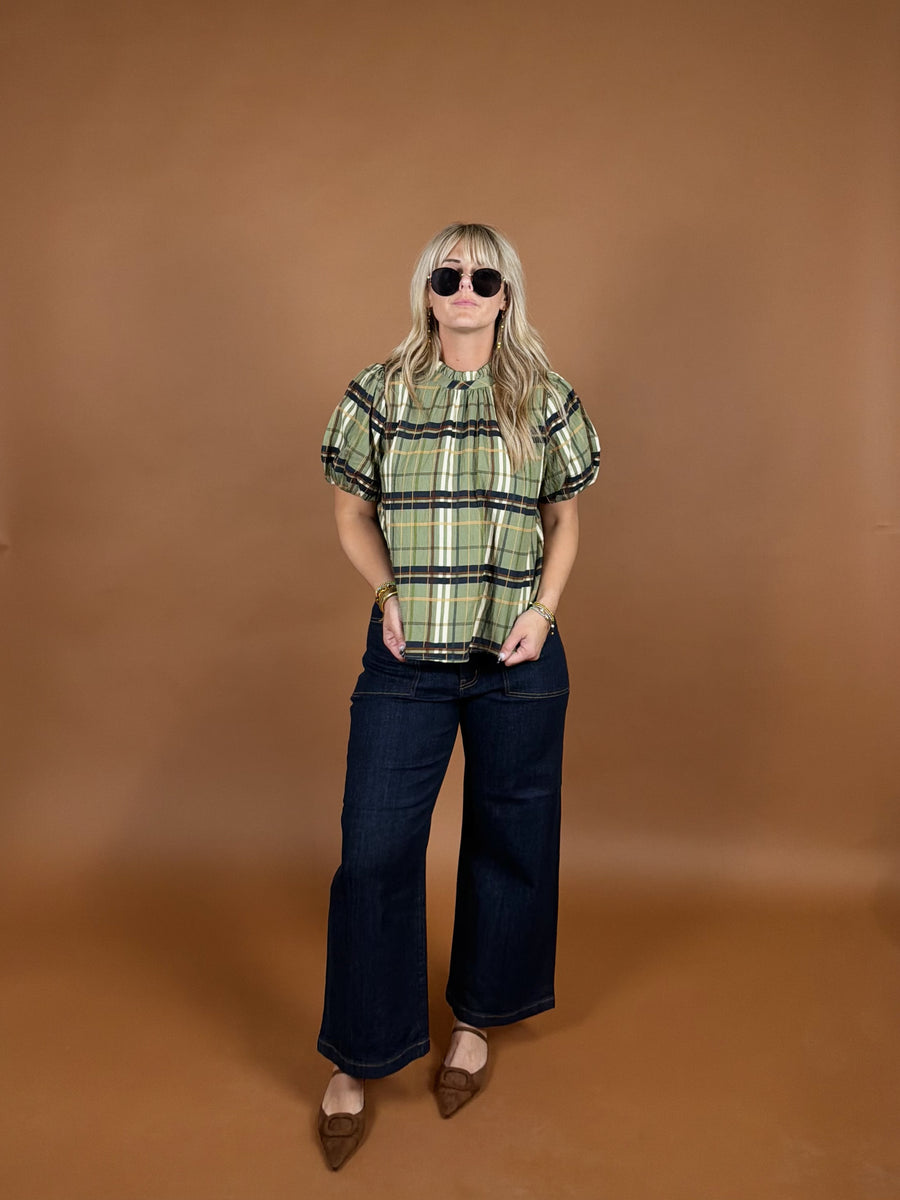 Socialite Plaid Top