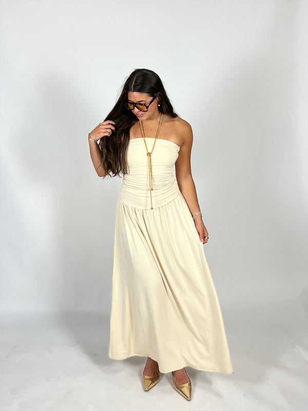 Vanilla Skies Strapless Maxi