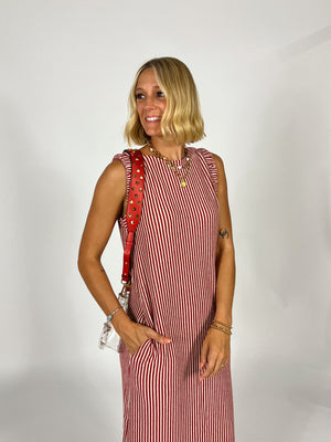 Red With Gold Studs Purse Strap