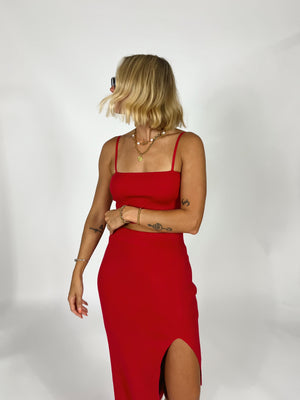 Red Edit Ribbed Set