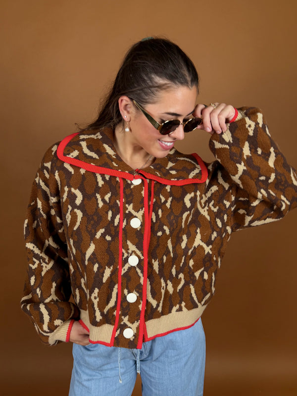 Seeing Red Pattern Cardigan