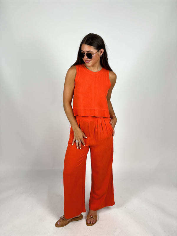 Remi Red Linen Set