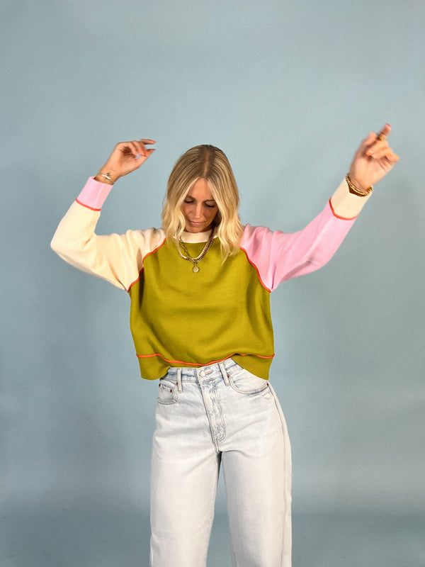 Not My Neutral Color Block Sweater