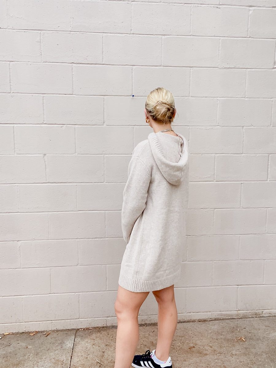 Terry Taupe Sweater Dress