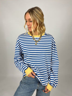 Loose Striped Long Sleeve Top