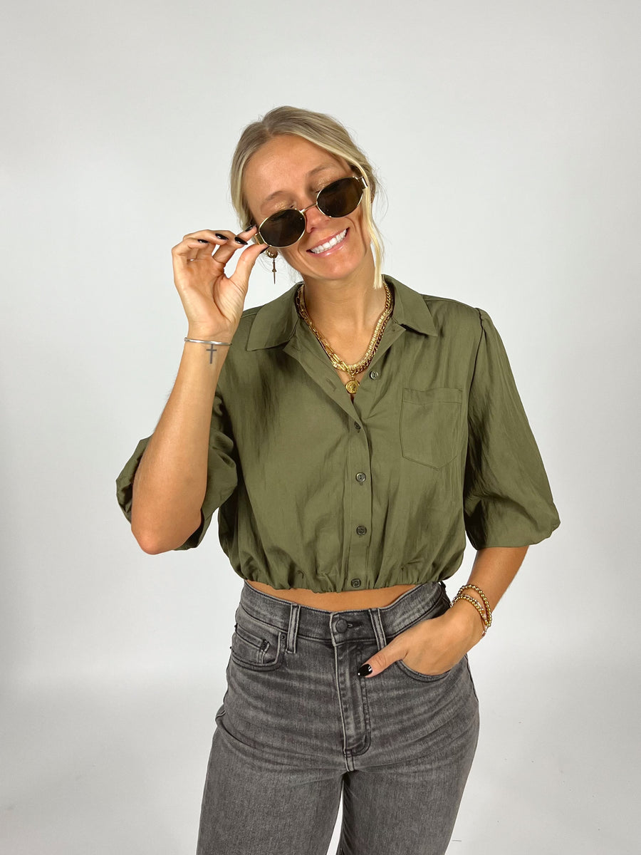 Olive Edit Crop Top