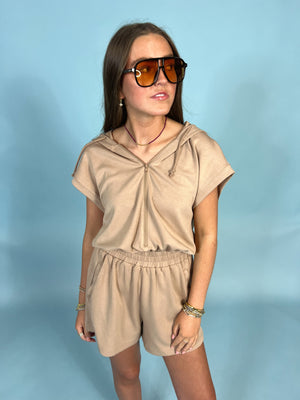 Vamped Hooded Romper