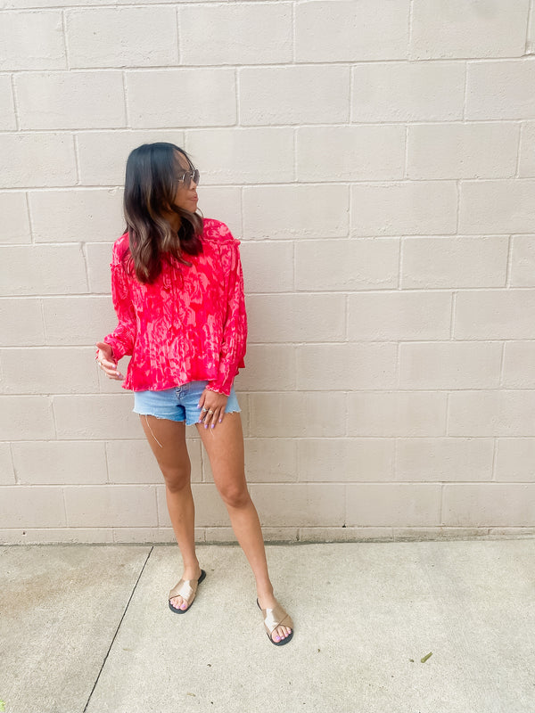 Pretty In Pink Floral Blouse