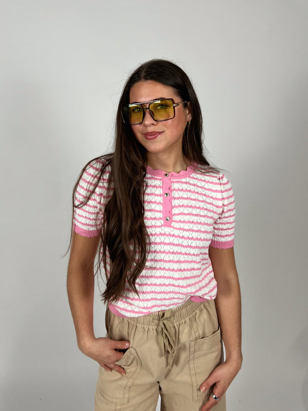 Pinky Promise Stripe Top