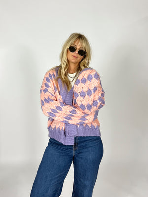 Miki Pink And Purple Cardigan