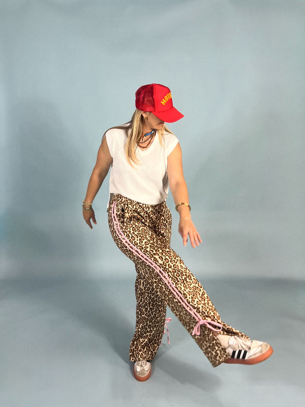 Bow Business Leopard Track Pant