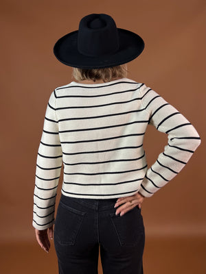 Lila Tie Front Stripe Cardigan