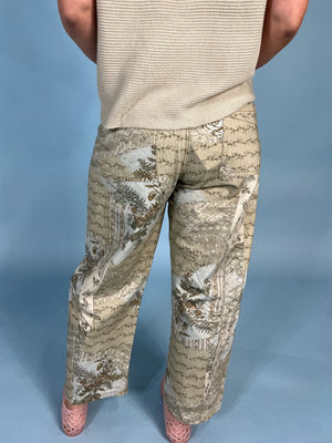 Parker Printed Barrel Jeans