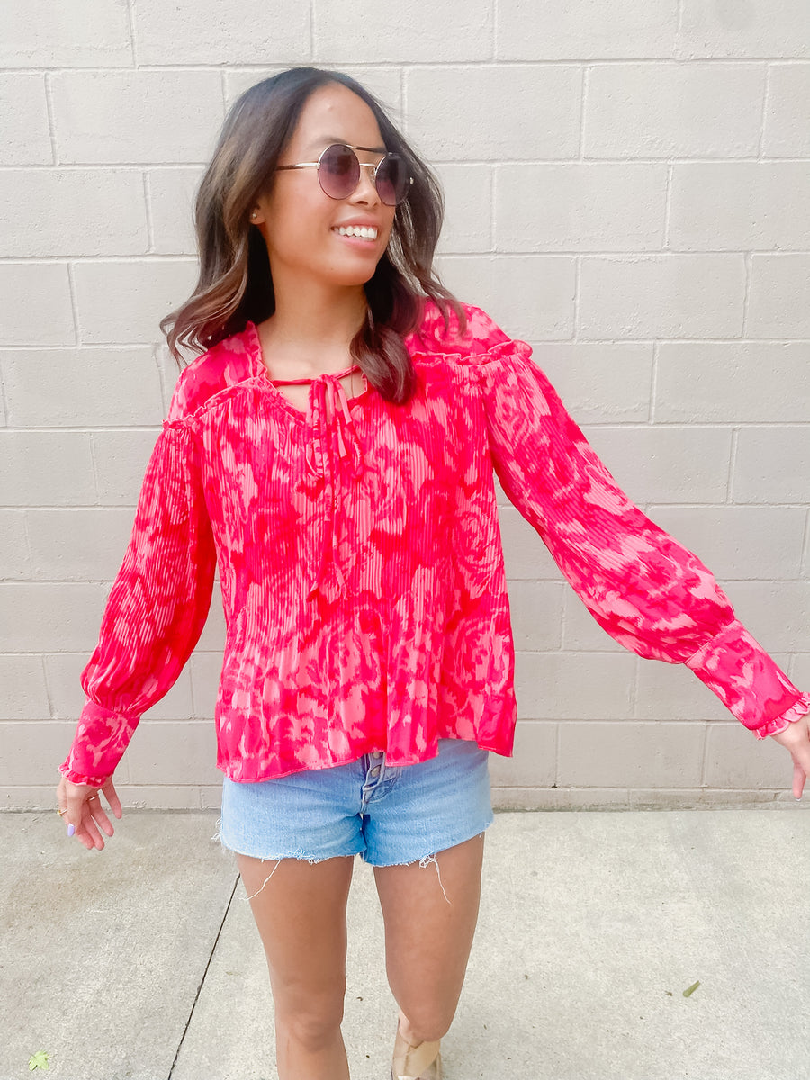 Pretty In Pink Floral Blouse