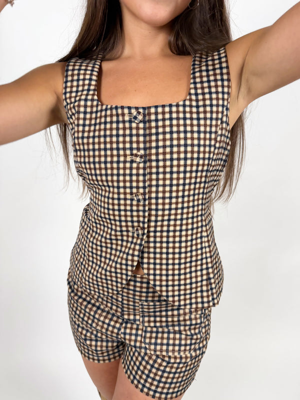 Fallon Gingham Vest